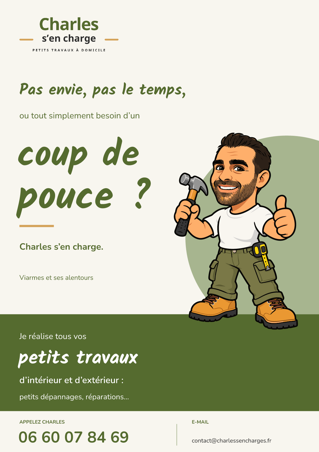 Même flyer Charles s’en charge avec Kalam pour les titres et Nunito pour le texte courant