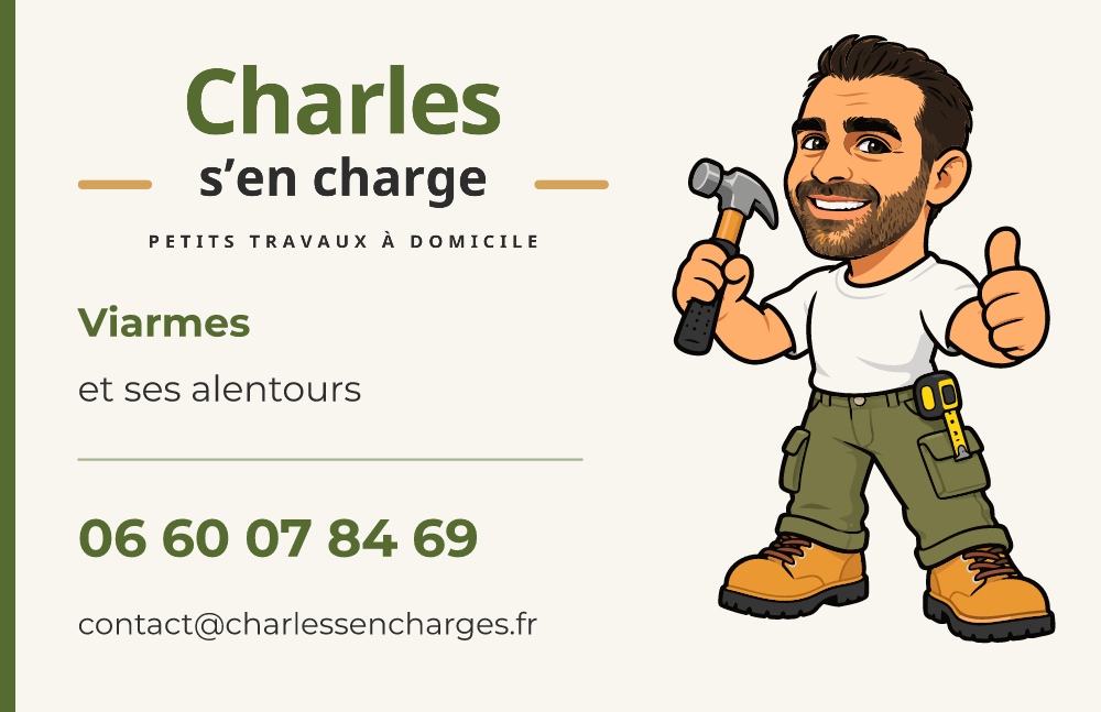 Portrait — Carte · Recto. Besoin d’un coup de main ? Charles s’en charge. 